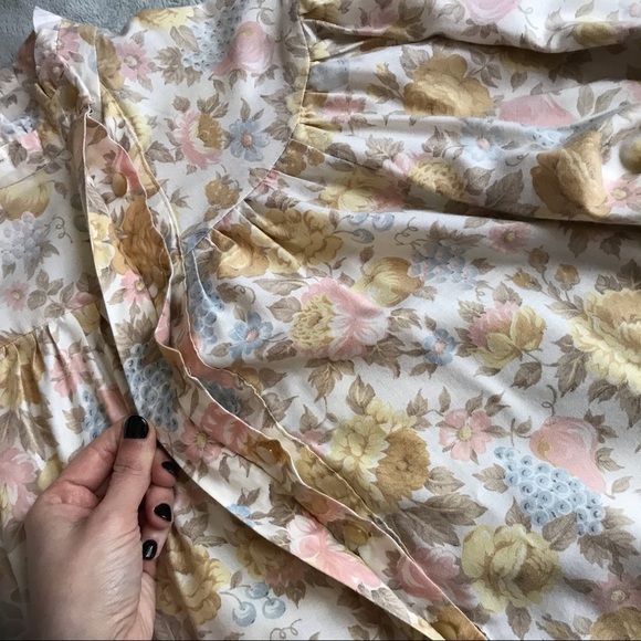 VTG 70s Handmade High Neck Ruffle Prairie Blouse - Picture 7 of 11